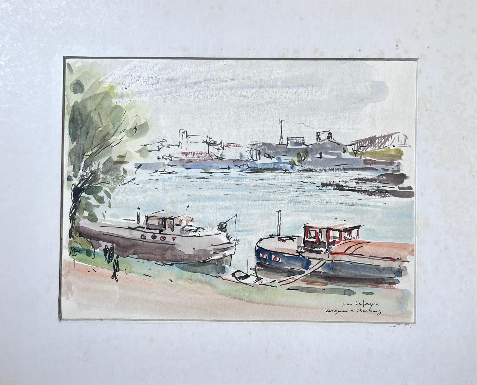 Le Quai des Strasbourg
Jean La Forgue (French 1901-1975) 
signed watercolour, ink on paper, mounted in a card frame
inscribed verso
card frame: 14 x 17 inches
painting: 9 x 12 inches
provenance: the artists estate, France
condition: very good and