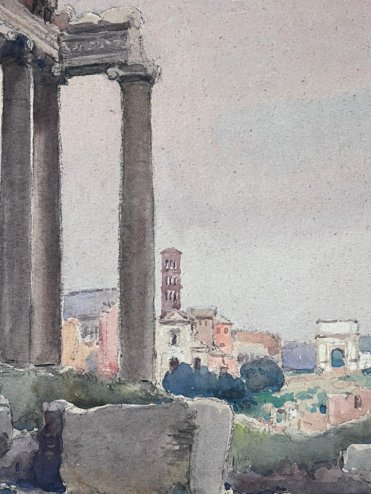 Mediados del siglo XX Pintura francesa postimpresionista firmada Alto monumento de piedra en venta 1