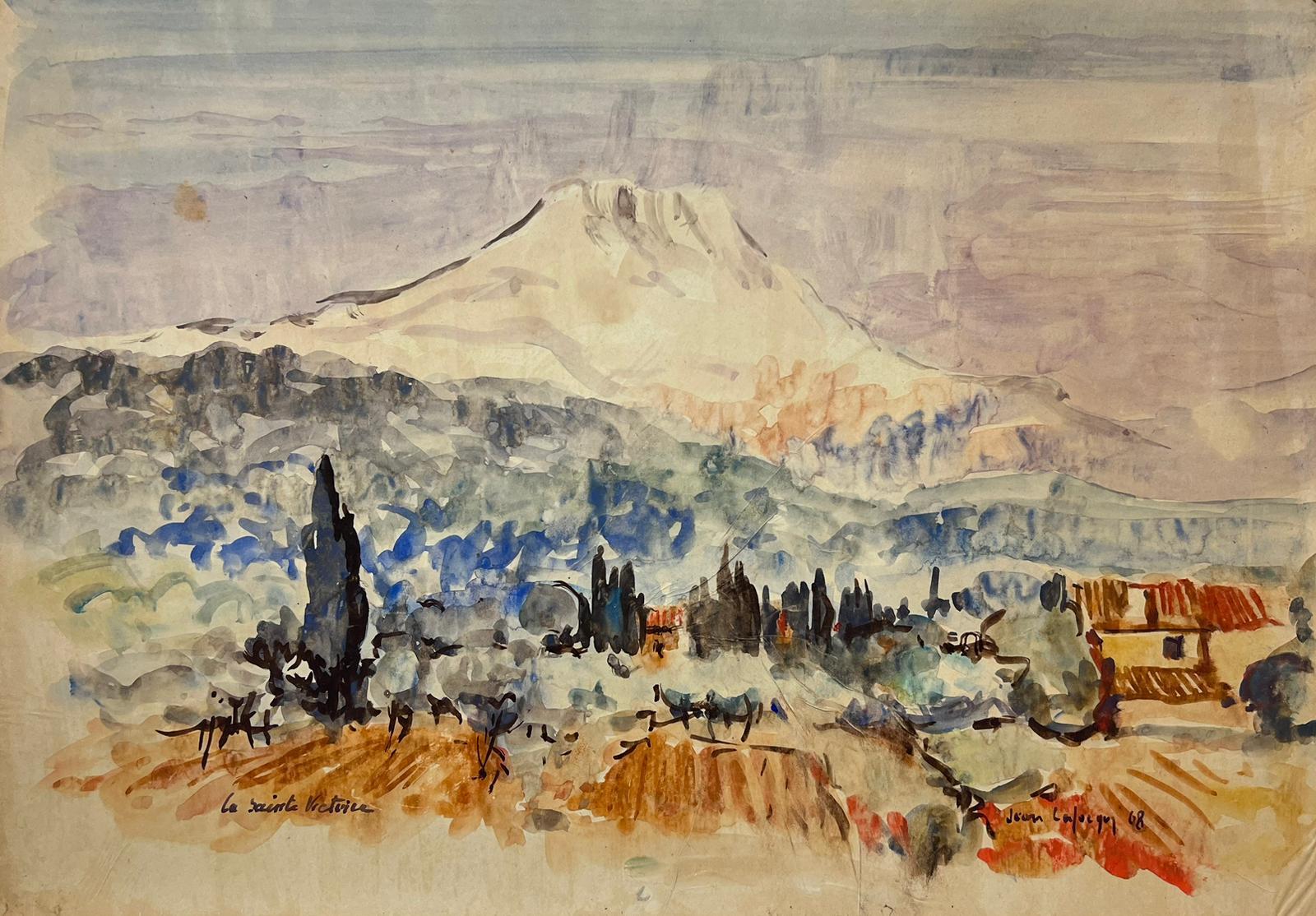 Jean Laforgue Landscape Art - Mont Saint Victoire Mid 20th Century French Post Impressionist Signed Painting