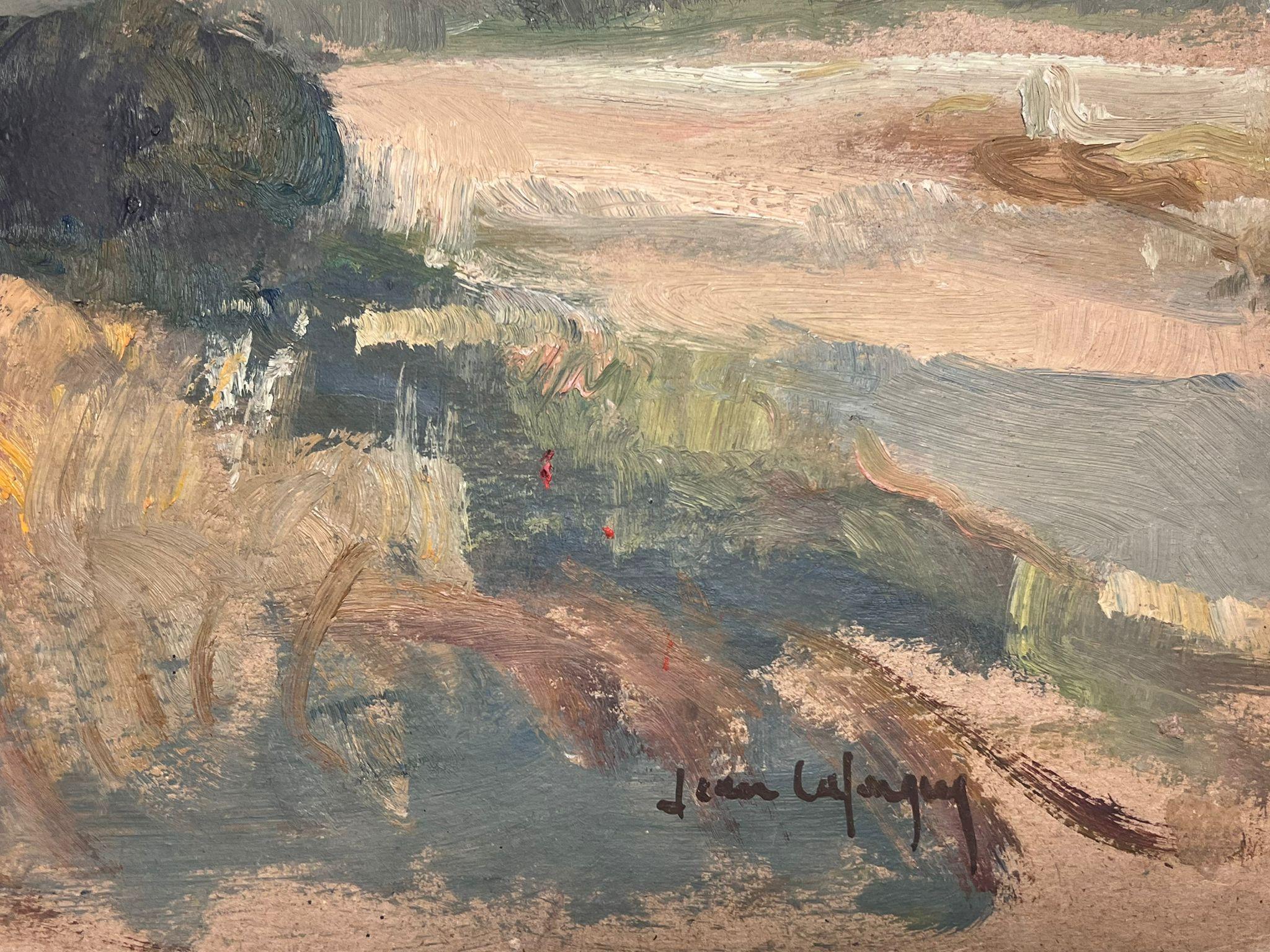 Jean La Forgue (Französisch 1901-1975)
signiertes Öl auf Karton, ungerahmt
Gemälde: 18 x 21,5 Zoll
Herkunft: Nachlass des Künstlers, Frankreich
Zustand: das Gemälde ist auf ungespannter Leinwand und hat alte Falten, Knicke etc.etc. Es wird als
