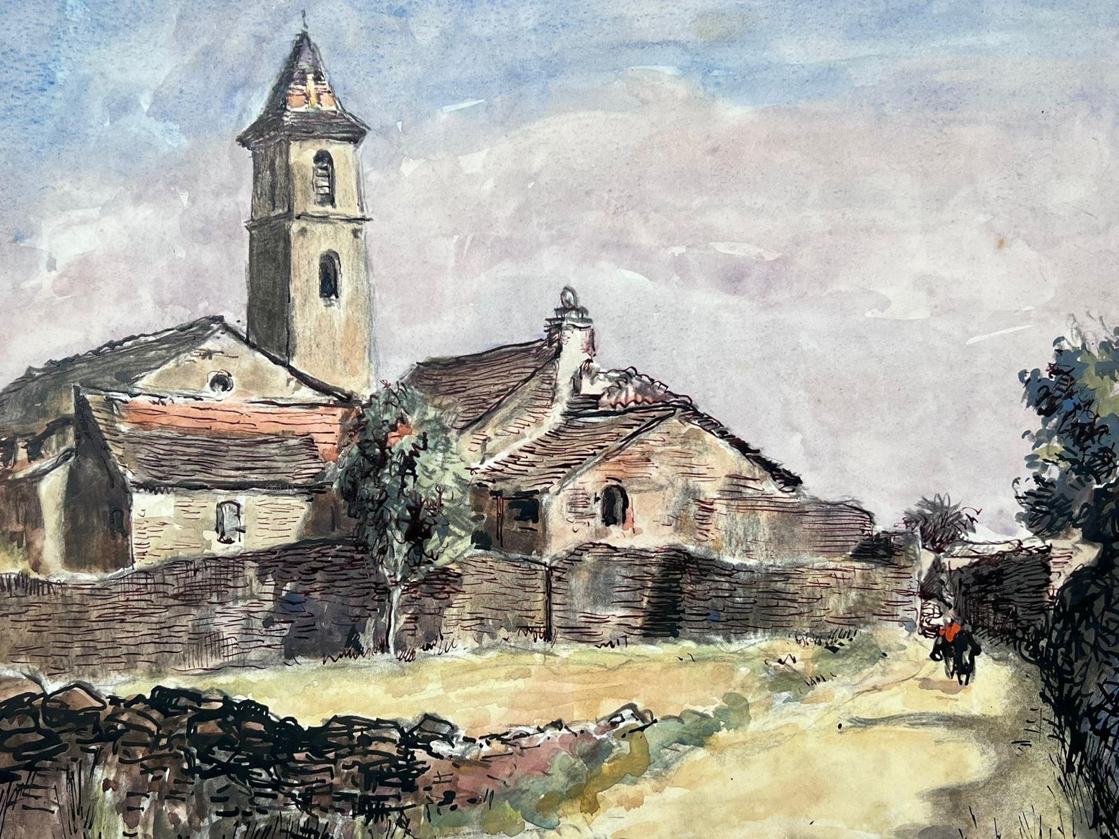 The Old Church
Jean La Forgue (French 1901-1975) signed watercolour and ink on paper, unframed
painting: 12.5 x 16.5 inches
provenance: the artists estate, France
condition: very good and sound condition; there are minor age related marks and stains