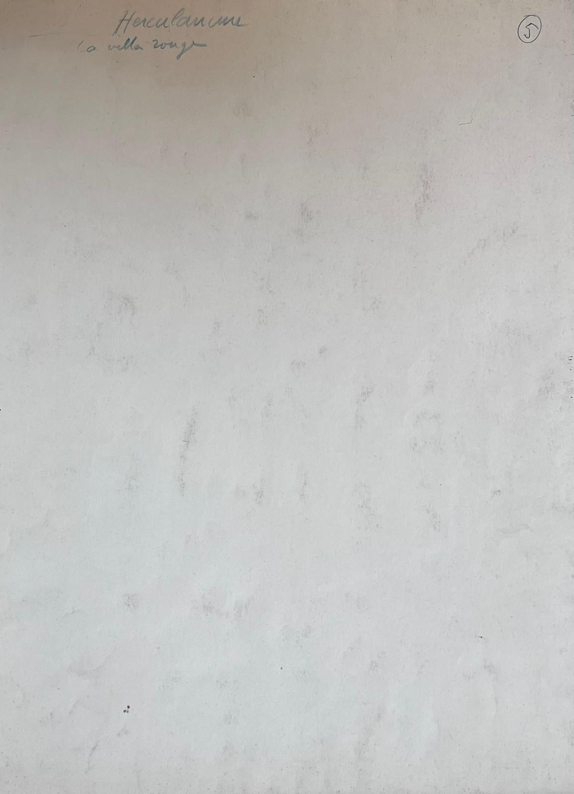 Antiguas termas romanas y edificios Villa roja Pintura impresionista francesa firmada en venta 2