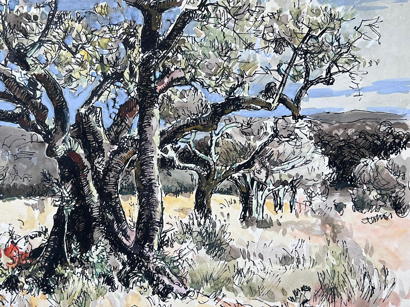 Olive Groves Provence Mid 20th Century French Post Impressionist Painting - Post-Impressionist Art by Jean Laforgue