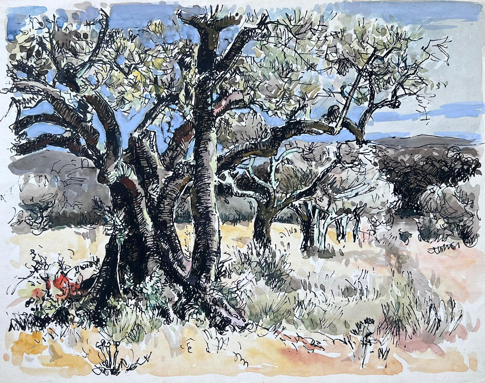 Jean Laforgue Landscape Art - Olive Groves Provence Mid 20th Century French Post Impressionist Painting