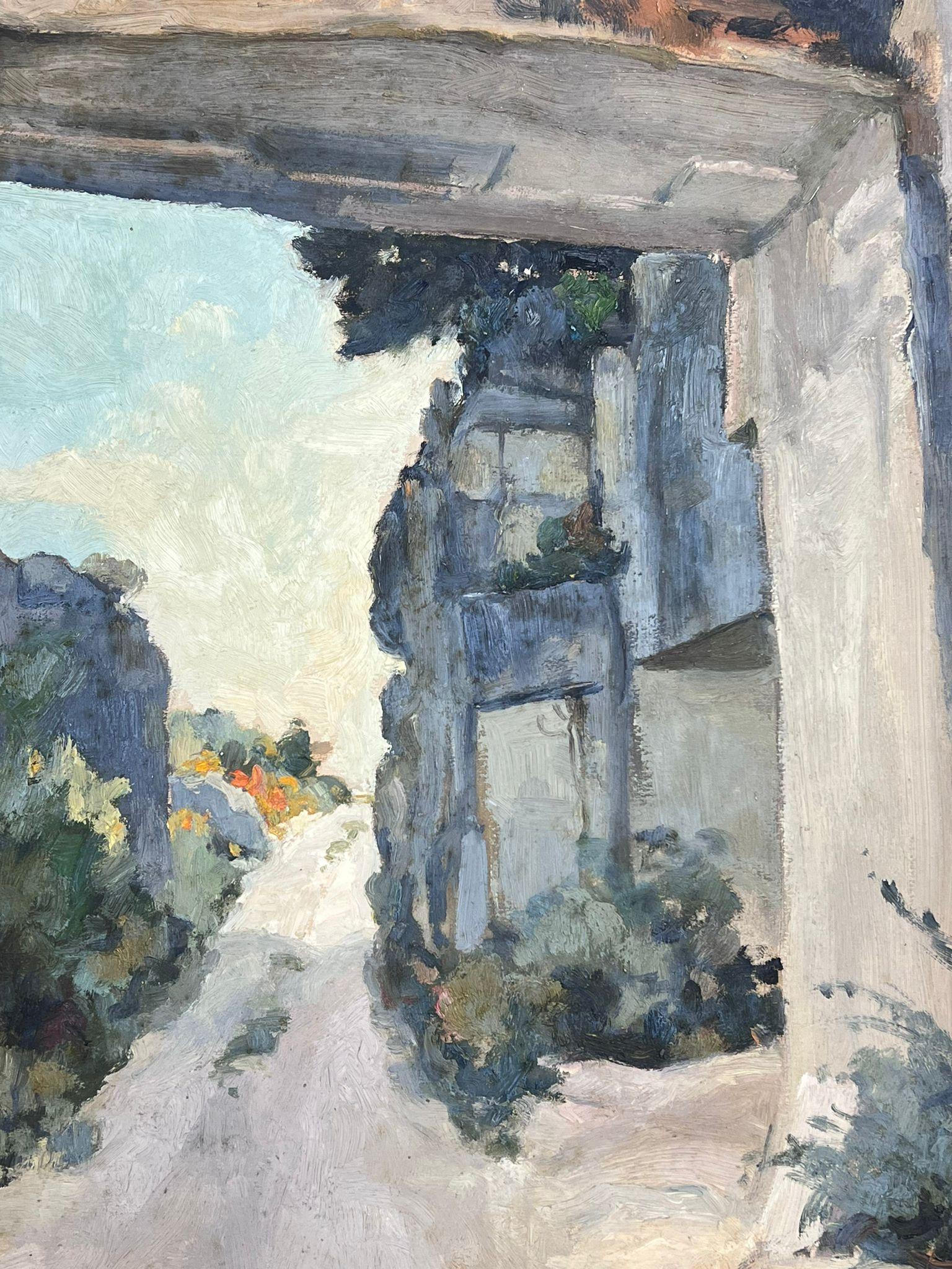 Provencal Stone Archway through Village French Impressionist Oil Painting  4