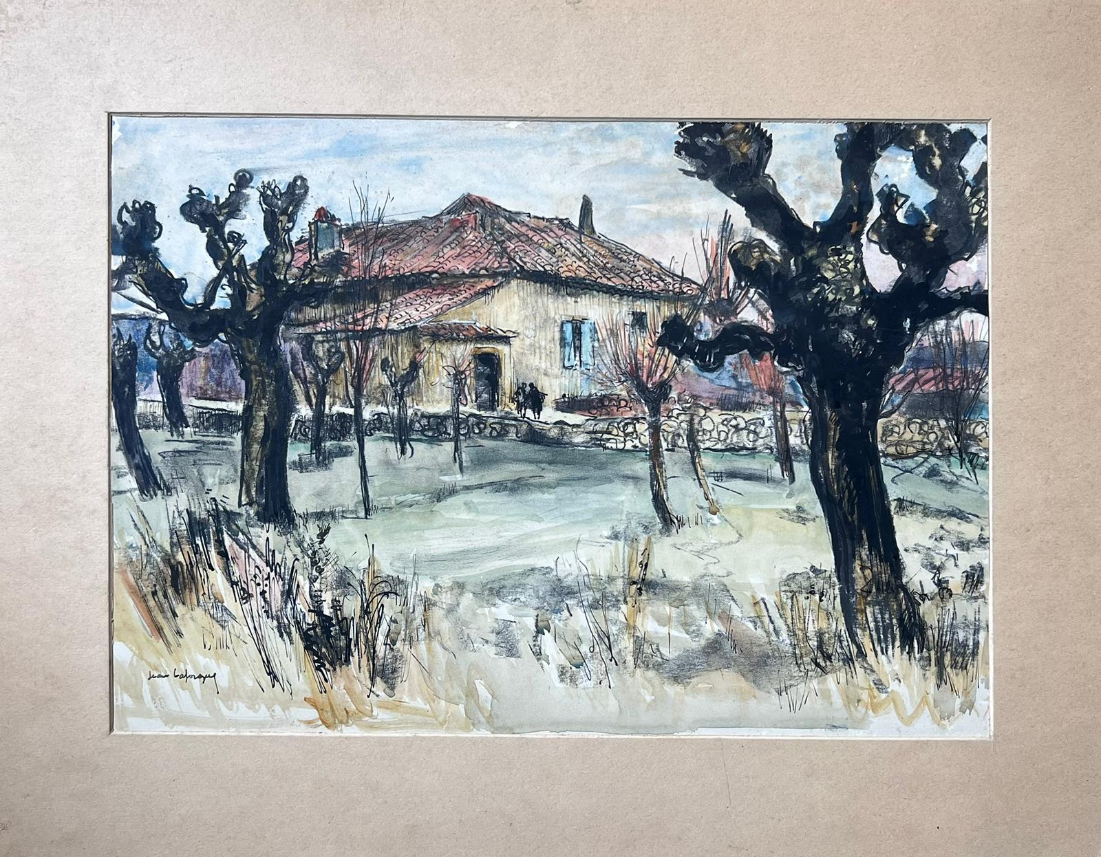Provence Gnarled Trees Mid 20th C.French Post Impressionist Signed Painting - Art by Jean Laforgue