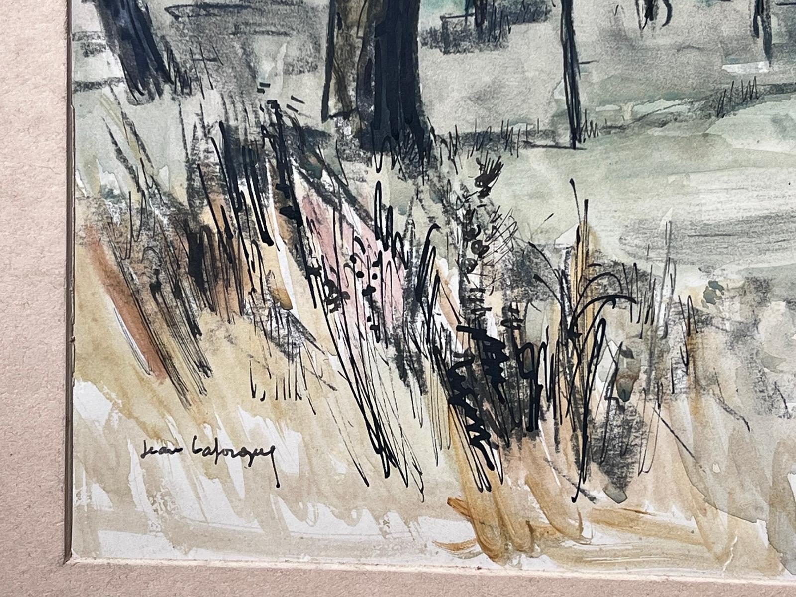 Peinture post-impressionniste française du milieu du 20e siècle, Provence, arbres noués - Post-impressionnisme Art par Jean Laforgue