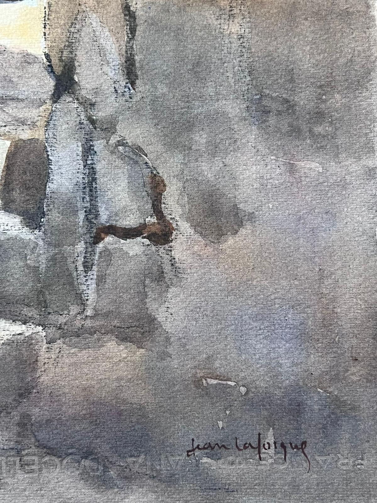 Provenza Piedra Patio Edificios Siglo XX Pintura Impresionista Francesa - Art Posimpresionista de Jean Laforgue