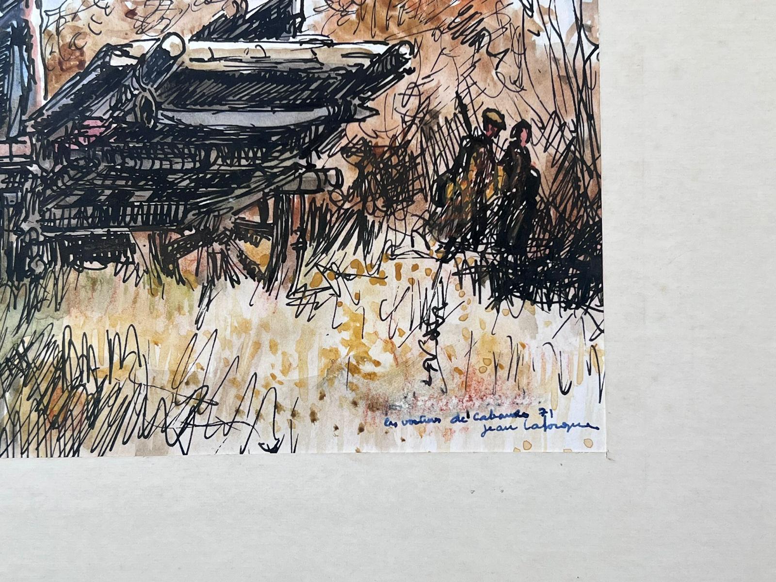 Signiertes Gemälde „The Old Farm Cart“, Französischer Impressionist des 20. Jahrhunderts (Post-Impressionismus), Painting, von Jean Laforgue