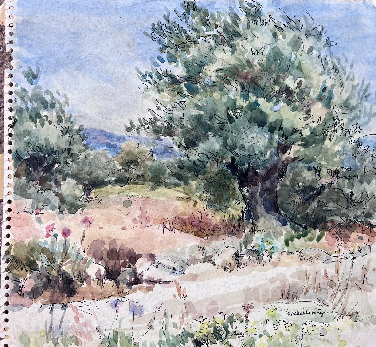 Wild Olive Tree Mid 20th Century French Post Impressionist Signed Painting - Art by Jean Laforgue