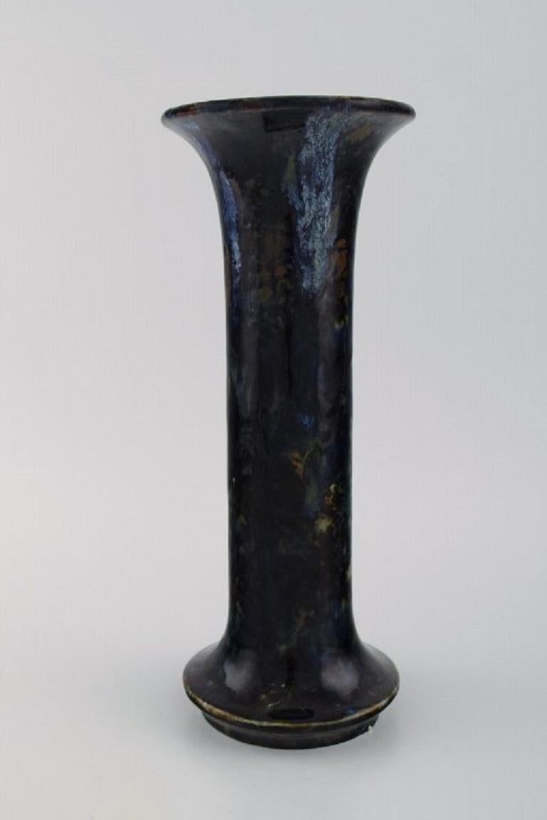 Art Deco Jean Langlade, French Potter, Vase in Glazed Ceramics, 1920s