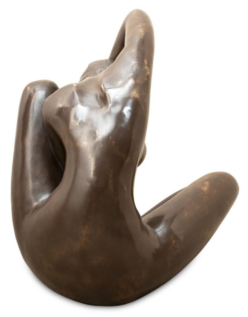 Jean Laniau Seated Nude Woman Patinated Bronze For Sale 2