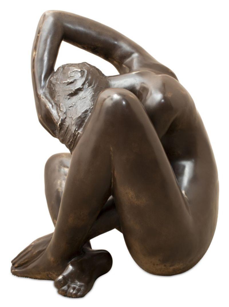 Jean Laniau Seated Nude Woman Patinated Bronze For Sale 3