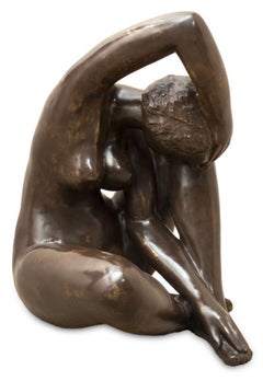 Jean Laniau Seated Nude Woman Patinated Bronze