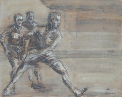 Antique Rugby Players early 20th Century by Jean Lascoumes
