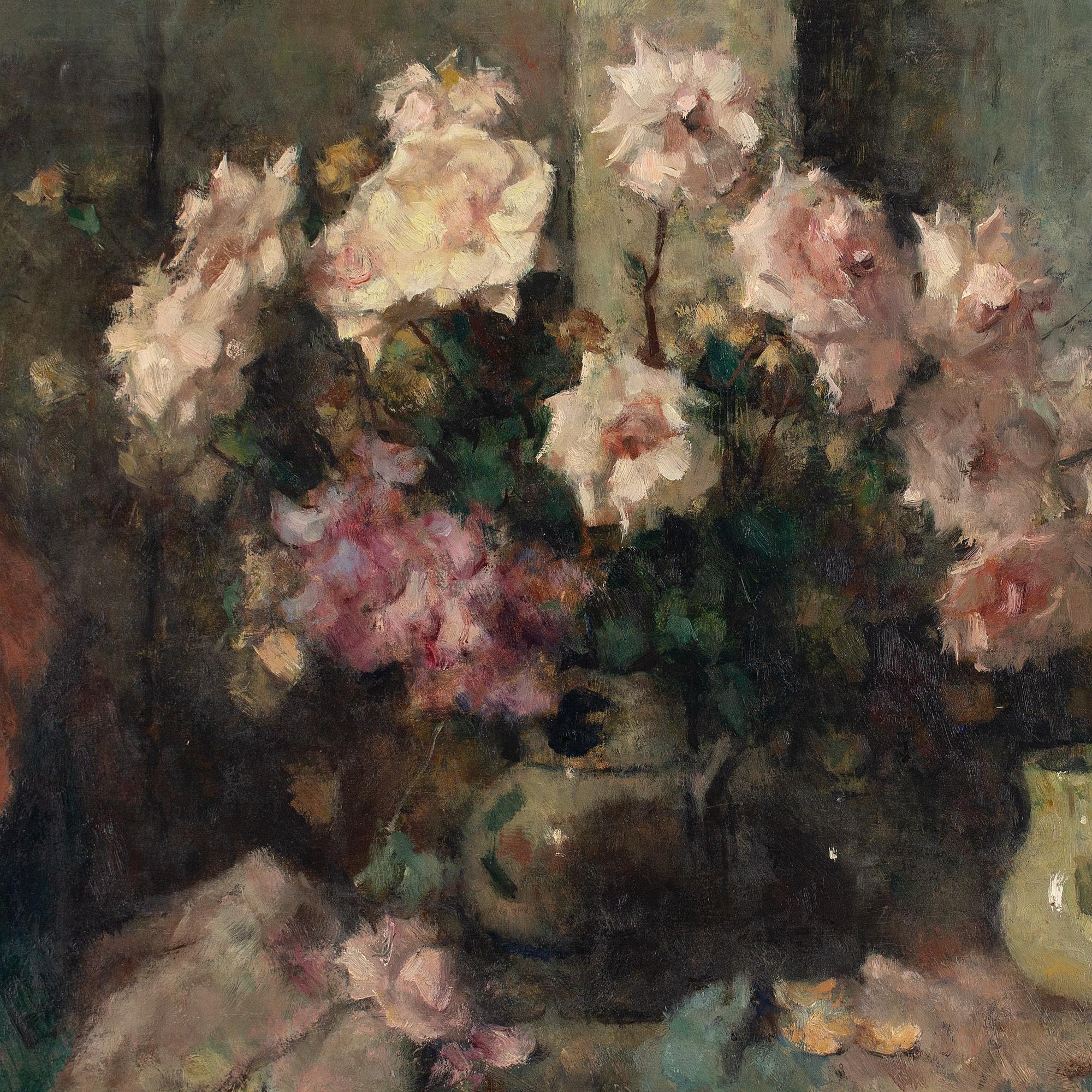 Jean Laudy, Les Roses Blanches, Oil Painting 2