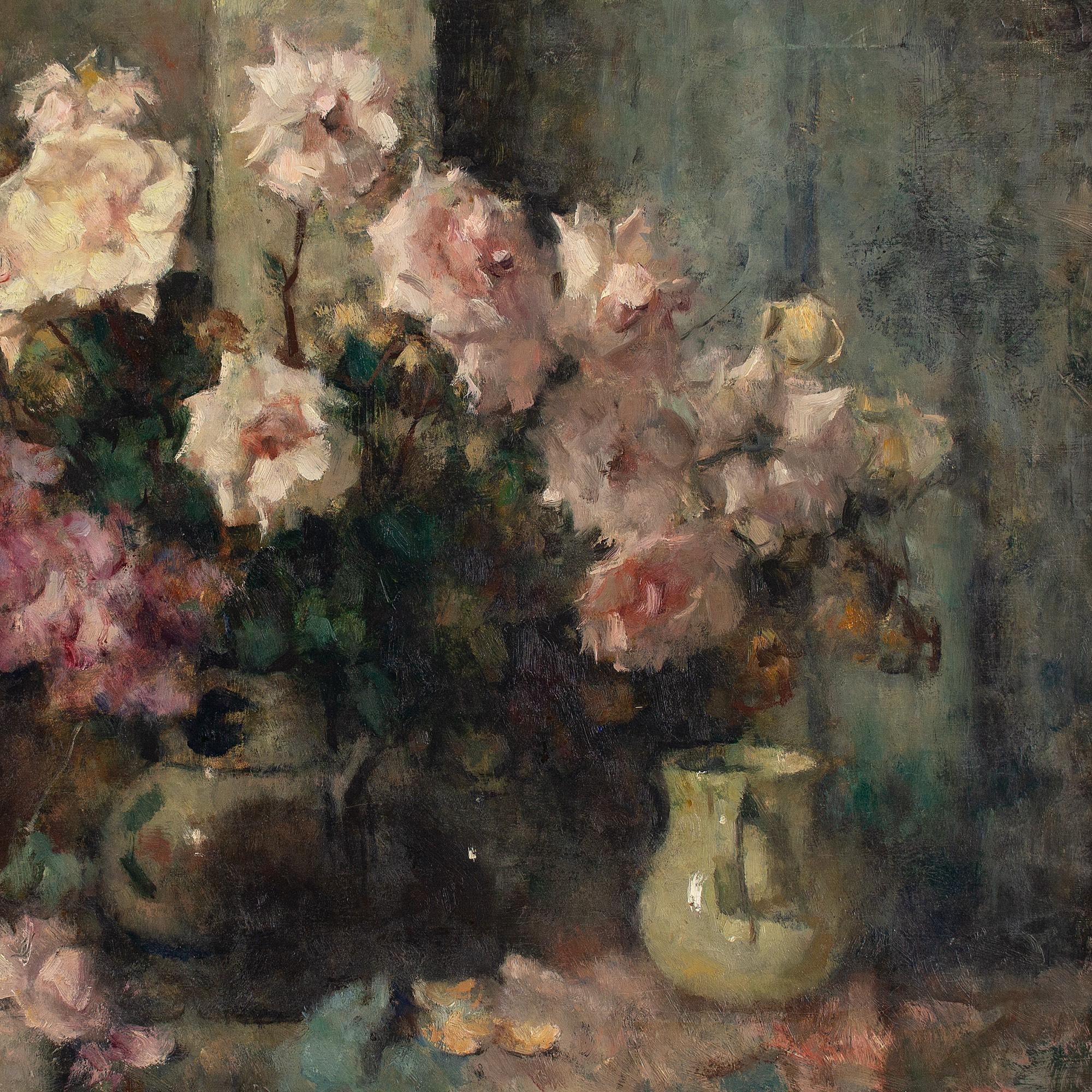 Jean Laudy, Les Roses Blanches, Oil Painting 3