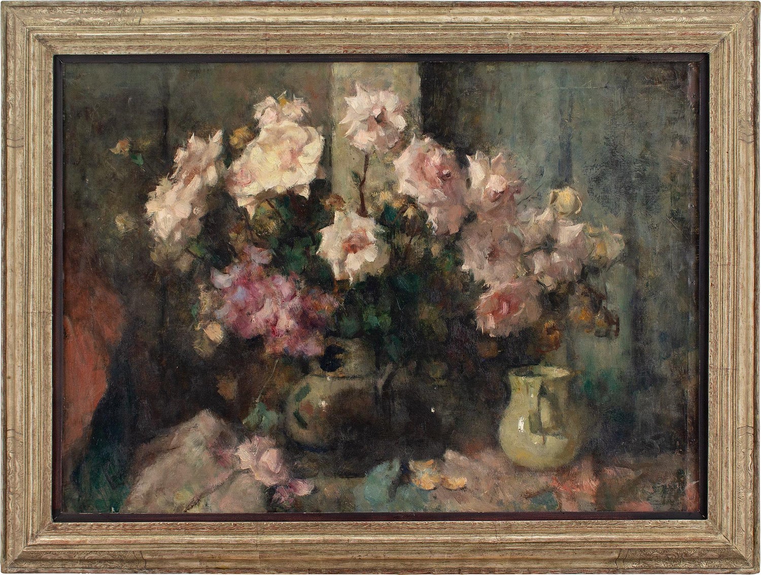 Jean Laudy - Jean Laudy, Les Roses Blanches, Oil Painting For Sale at  1stDibs