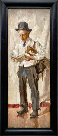 Homme au livre" de Jean Laudy, 1877 - 1956, peintre néerlandais - belge