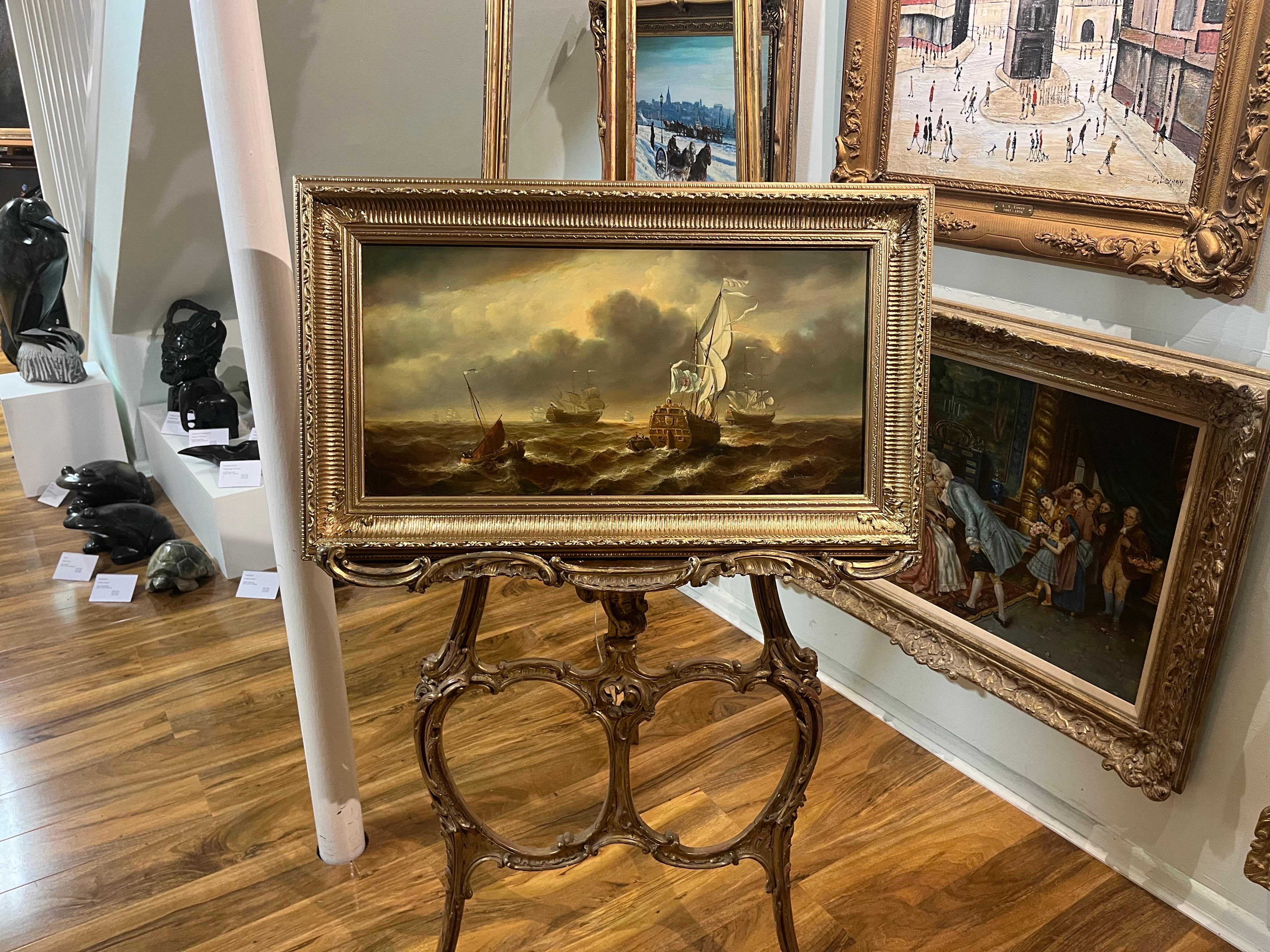 GRAN PINTURA AL ÓLEO de Jean Laurent PINTURA DE LA ARMADA DE LA NAVY DEL SIGLO XX en venta 10