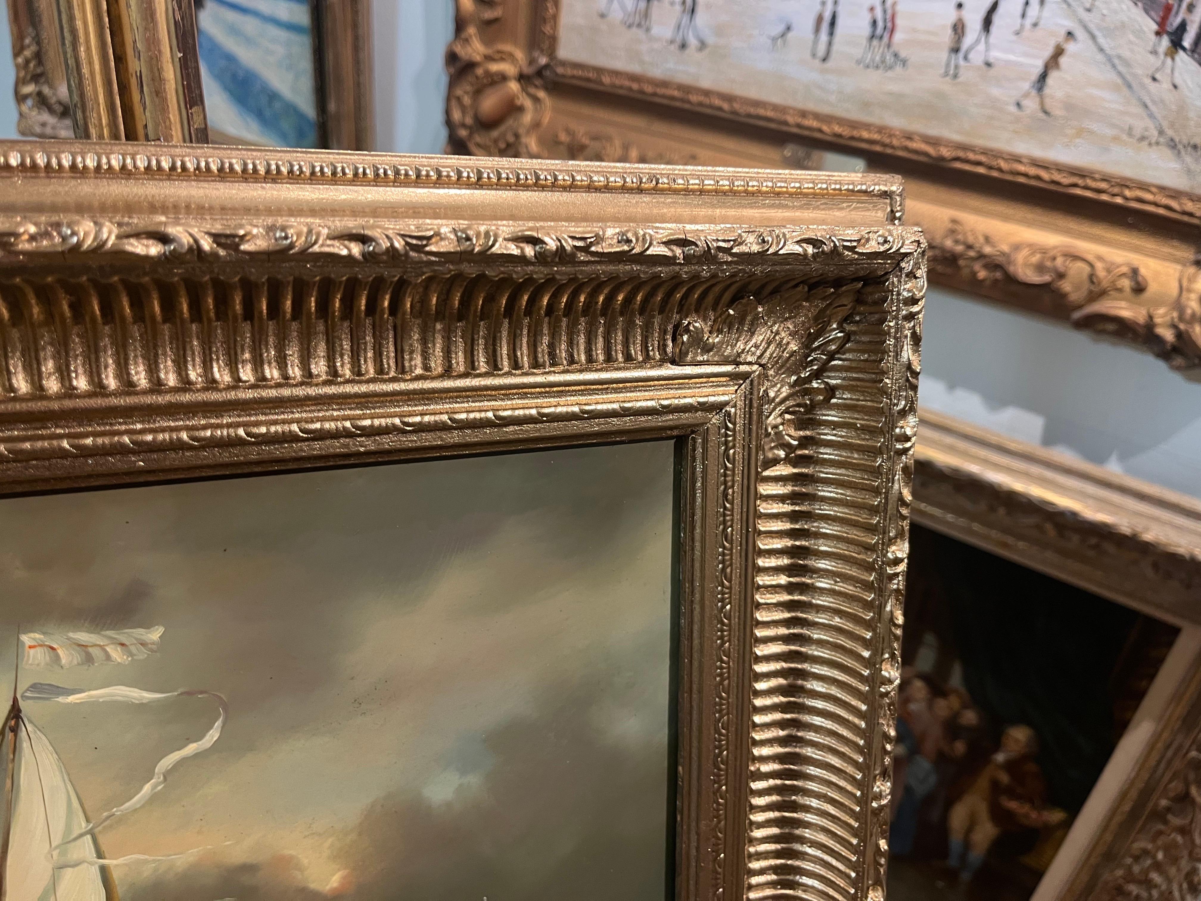 GRAN PINTURA AL ÓLEO de Jean Laurent PINTURA DE LA ARMADA DE LA NAVY DEL SIGLO XX en venta 14