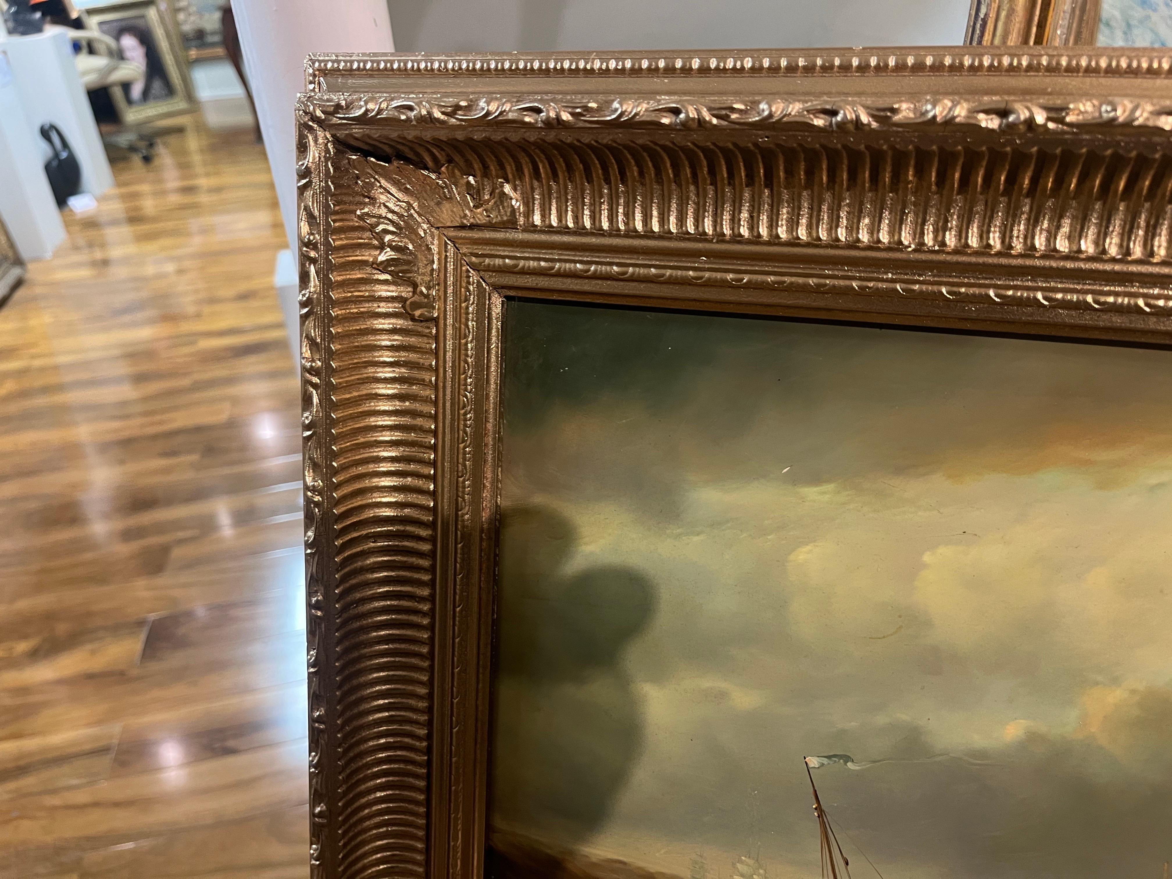 GRAN PINTURA AL ÓLEO de Jean Laurent PINTURA DE LA ARMADA DE LA NAVY DEL SIGLO XX en venta 16