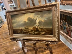 GRAN PINTURA AL ÓLEO de Jean Laurent PINTURA DE LA ARMADA DE LA NAVY DEL SIGLO XX