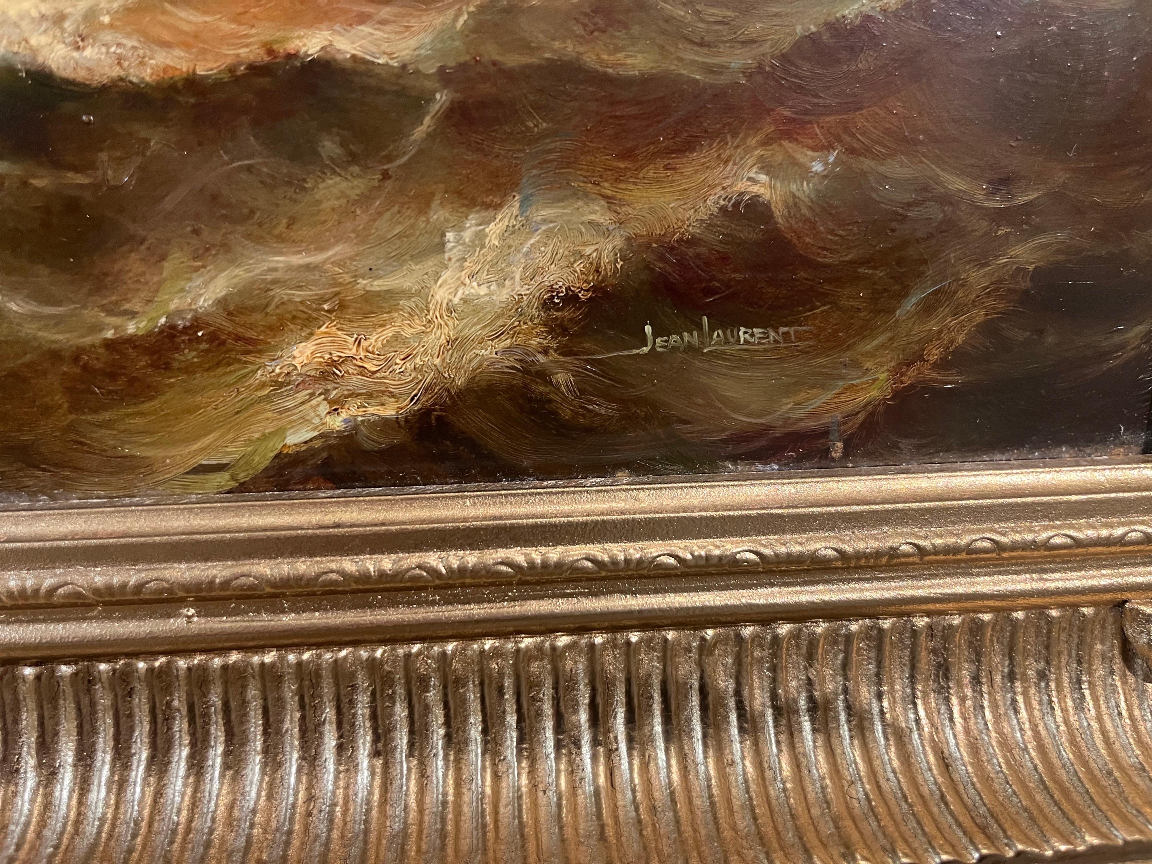 GRAN PINTURA AL ÓLEO de Jean Laurent PINTURA DE LA ARMADA DE LA NAVY DEL SIGLO XX en venta 3
