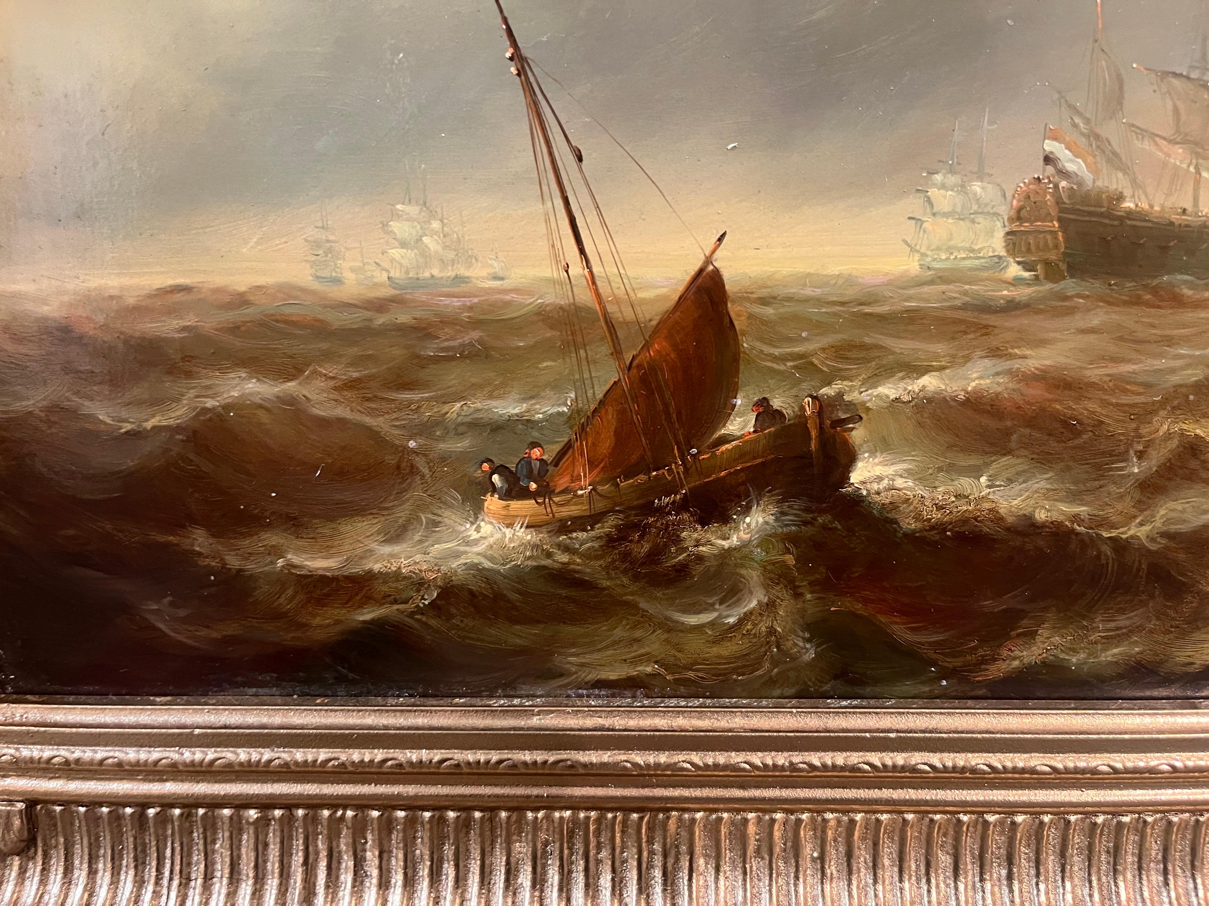 GRAN PINTURA AL ÓLEO de Jean Laurent PINTURA DE LA ARMADA DE LA NAVY DEL SIGLO XX en venta 7