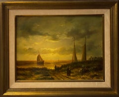 Salida del velero de Jean Laurent - Óleo sobre madera 29x38 cm