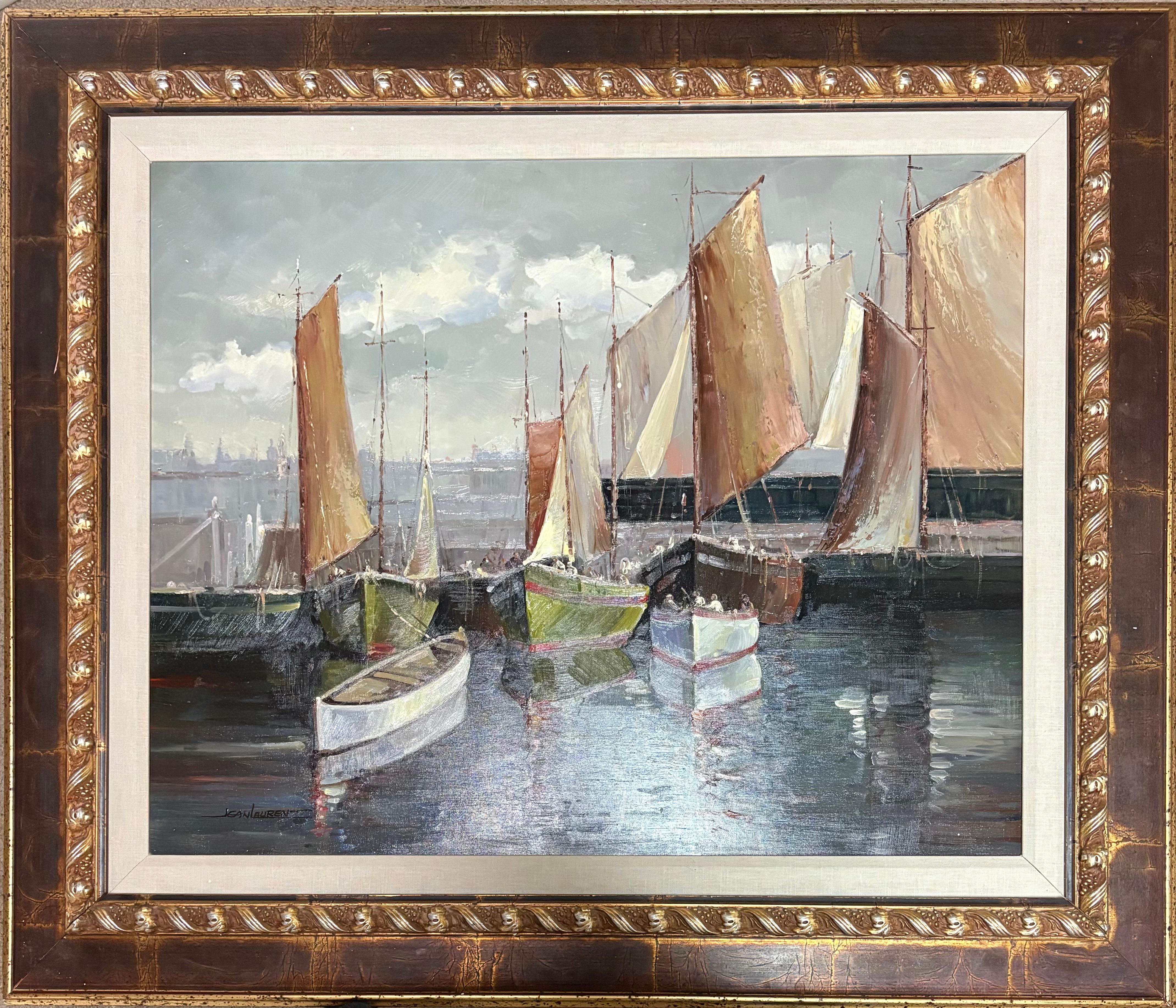 Segelboote – Painting von Jean Laurent