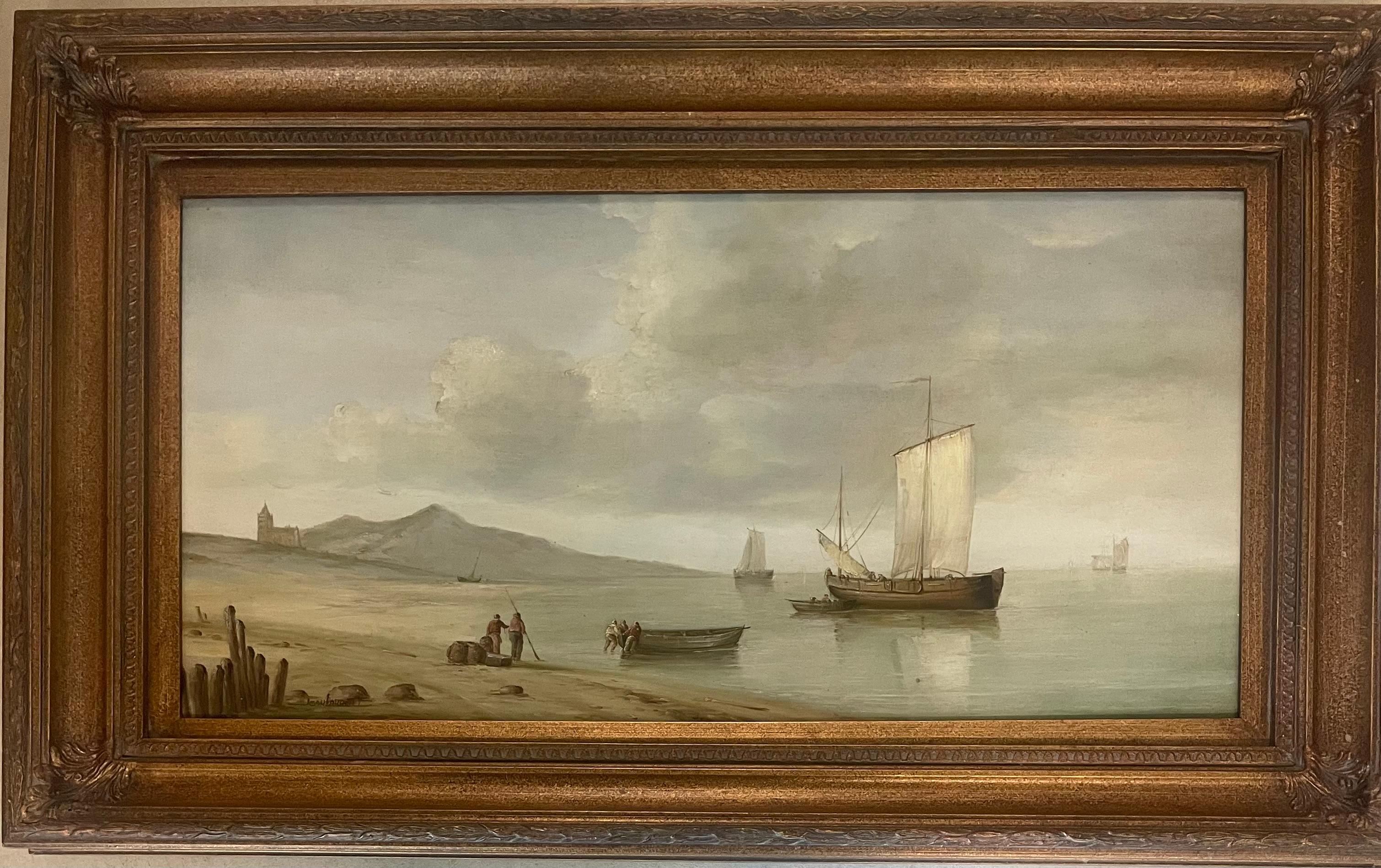 "Paesaggio marino" - Painting di Jean Laurent