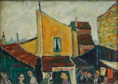 Jean Lefort (geb. 1948) - Gerahmtes Öl des 20. Jahrhunderts, Ein Flohmarkt in Paris