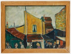 Jean Lefort (geb. 1948) - Gerahmtes Öl des 20. Jahrhunderts, Ein Flohmarkt in Paris