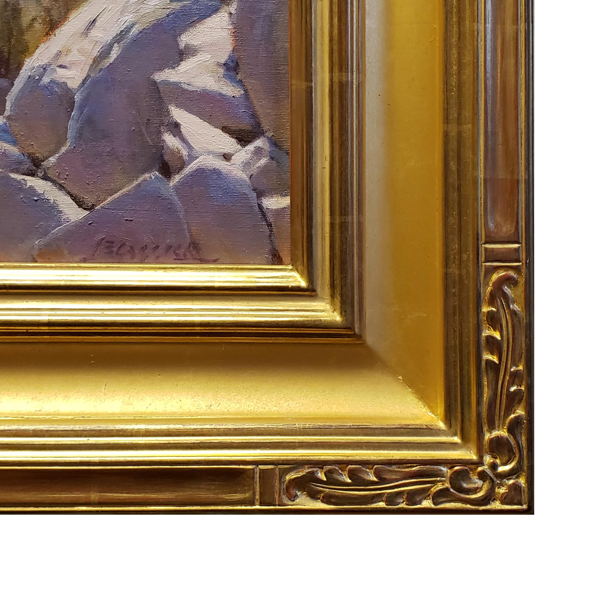 Saut de blocs : Big Pine Canyon, Sierra - Marron Landscape Painting par Jean LeGassick