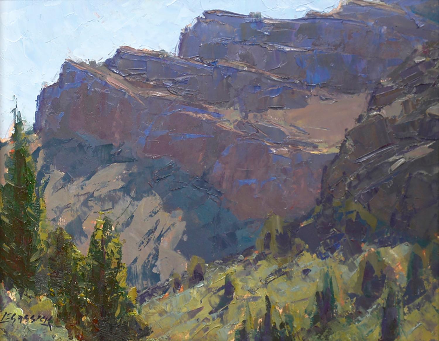 Ramparts du Canyon ; Cedarville, Californie - Painting de Jean LeGassick
