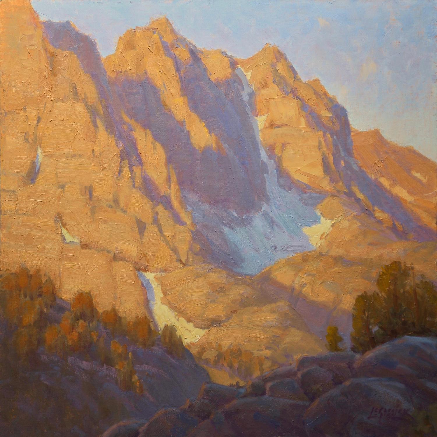 Gloire du matin sur le mont Robinson - Impressionnisme Painting par Jean LeGassick