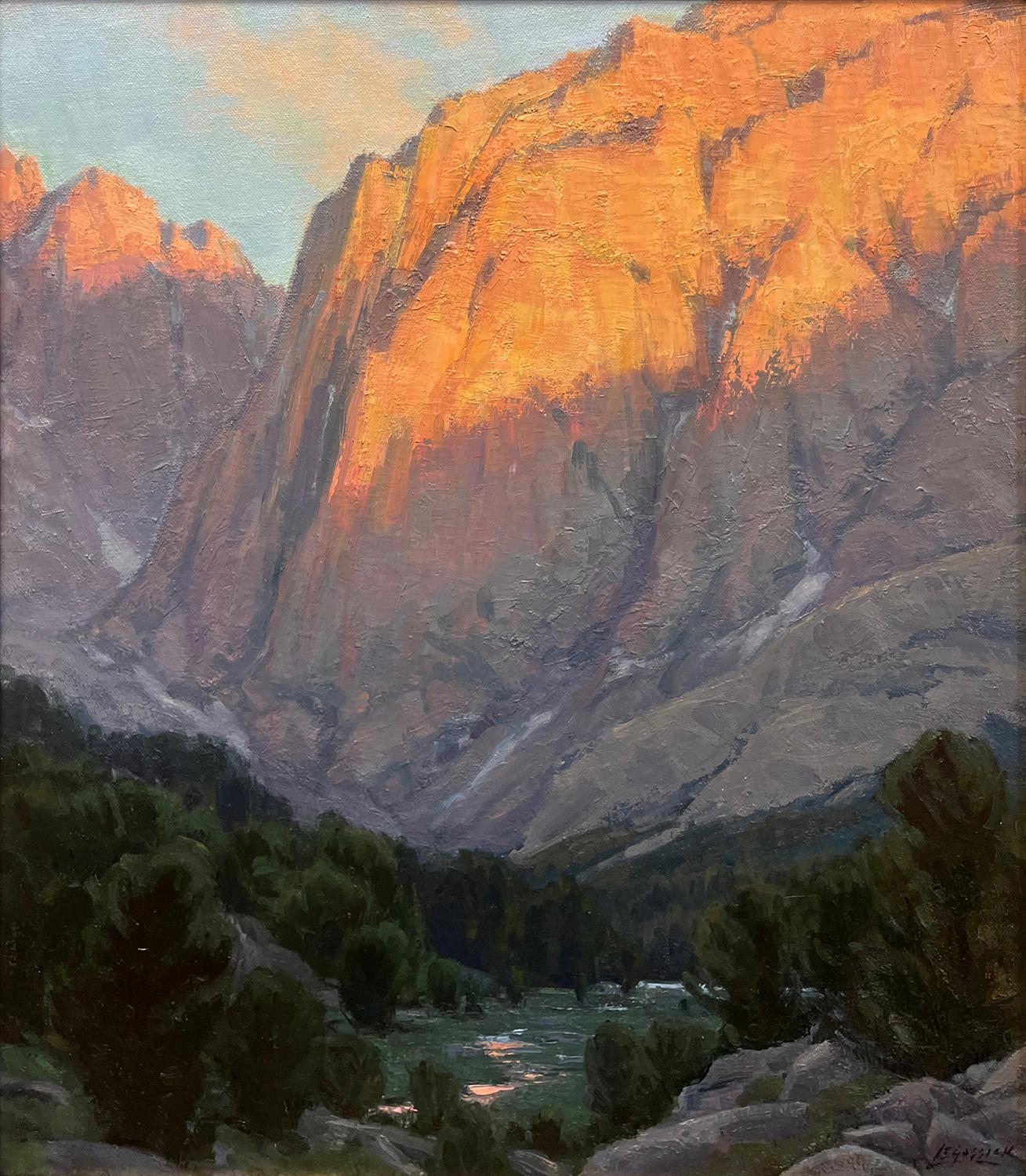 Vísperas del Templo; Bifurcación Norte del Cañón del Gran Pino en la Cresta de Sierra Nevada - Painting de Jean LeGassick