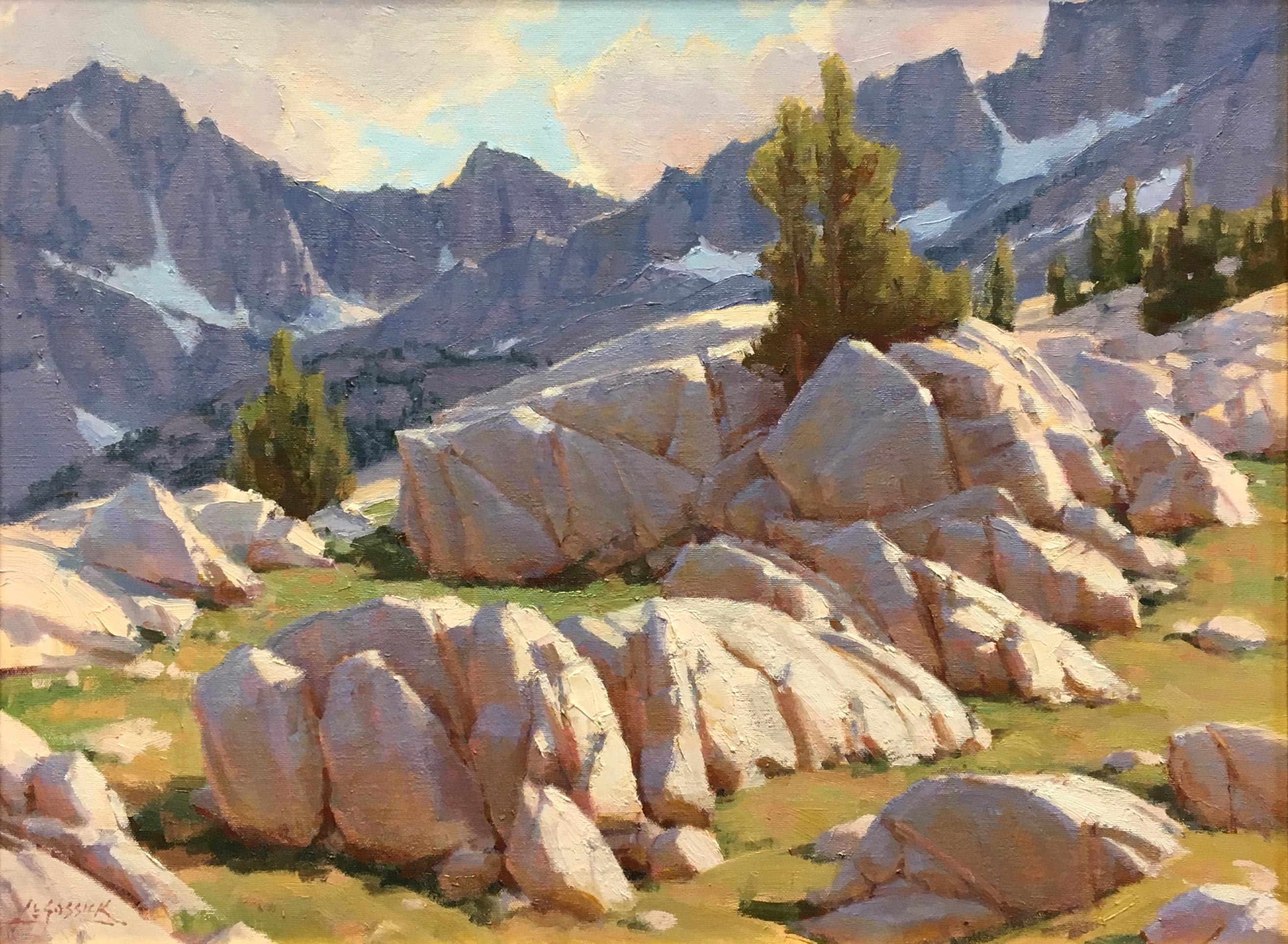 White Granite Country - Painting by Jean LeGassick