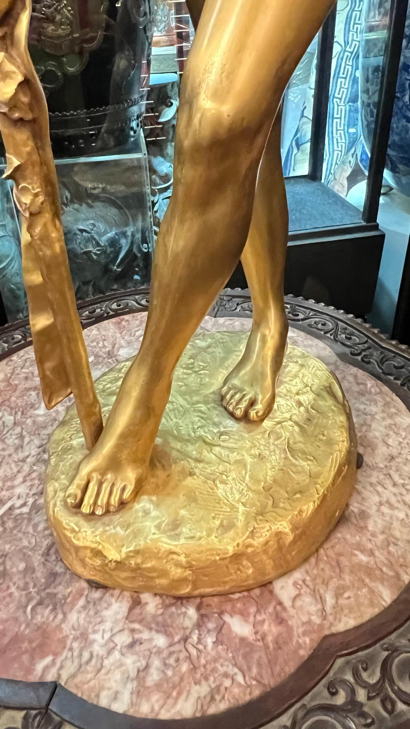 Jean-Leon Gerome Bacchante à la Grappe Vergoldete Bronzeskulptur im Angebot 6