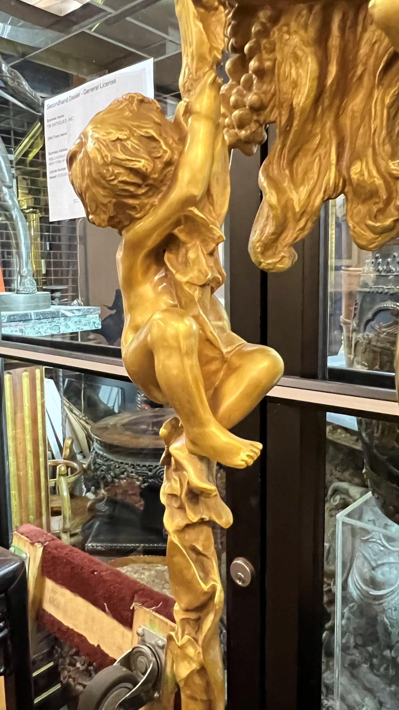 Jean Leon Gerome Bacchante à la Grappe Sculpture en bronze doré en vente 4