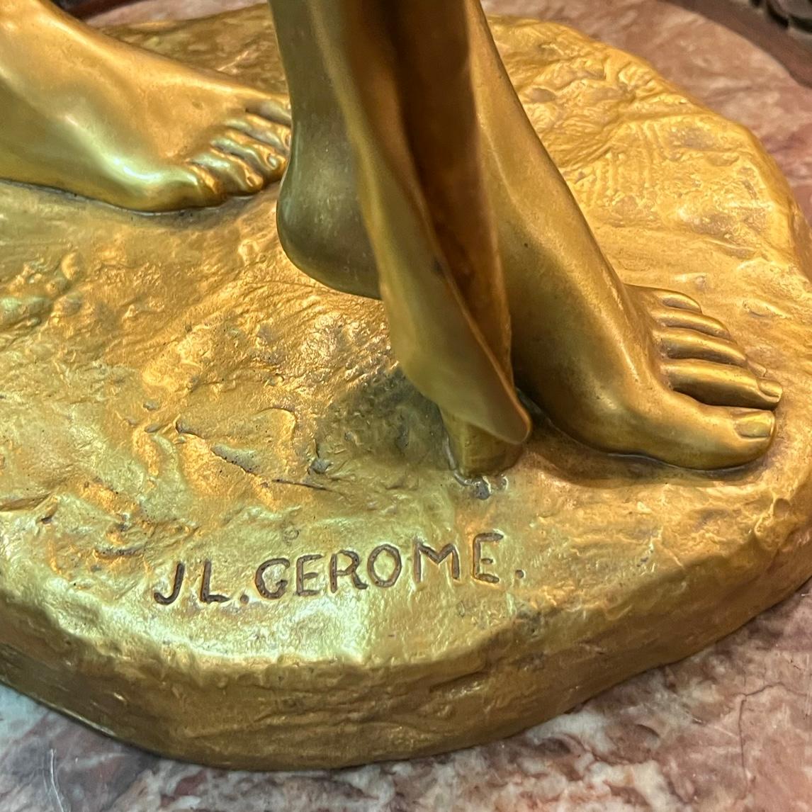 Jean Leon Gerome Bacchante à la Grappe Sculpture en bronze doré en vente 8