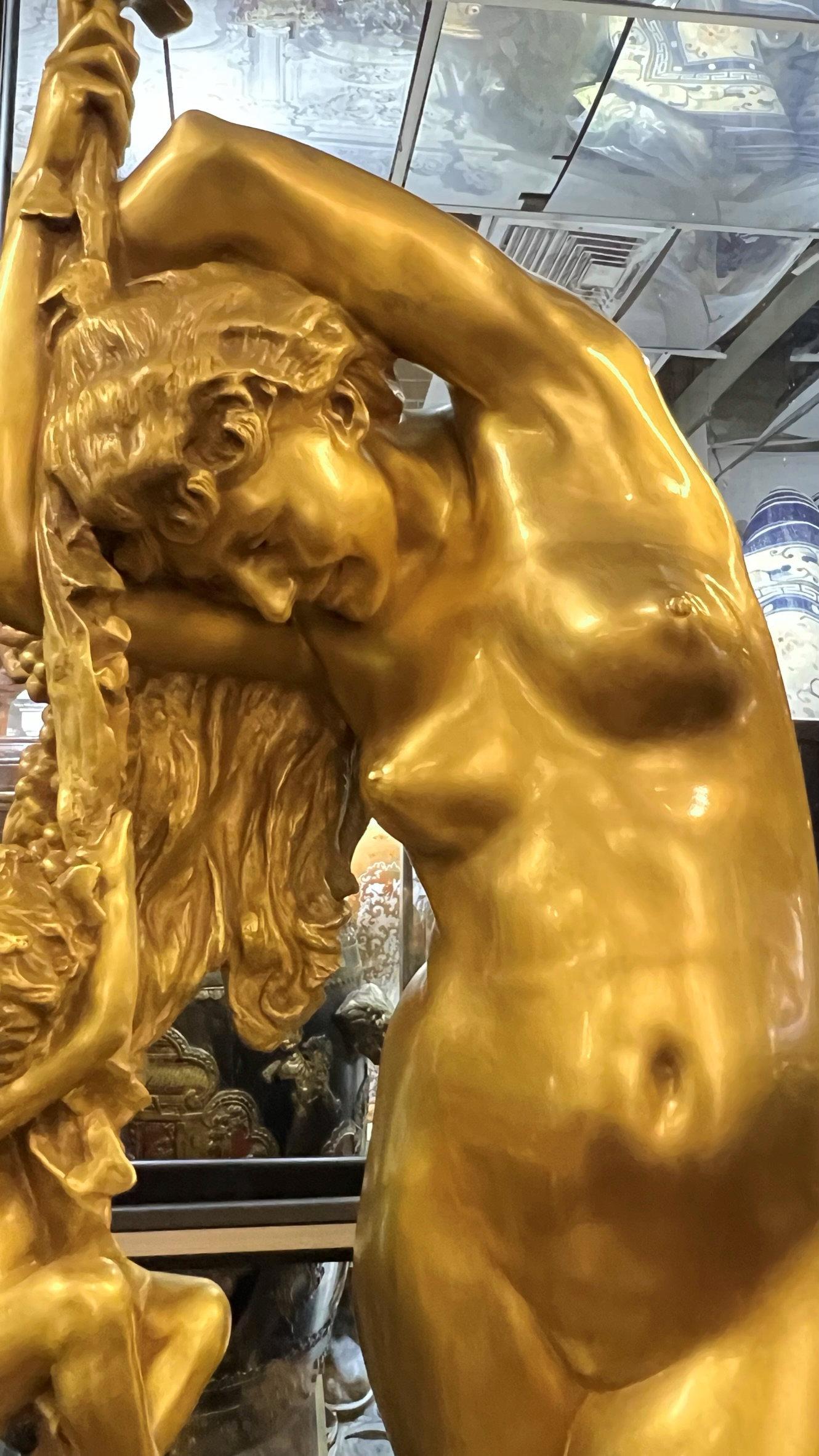 Jean-Leon Gerome Bacchante à la Grappe Vergoldete Bronzeskulptur im Angebot 3