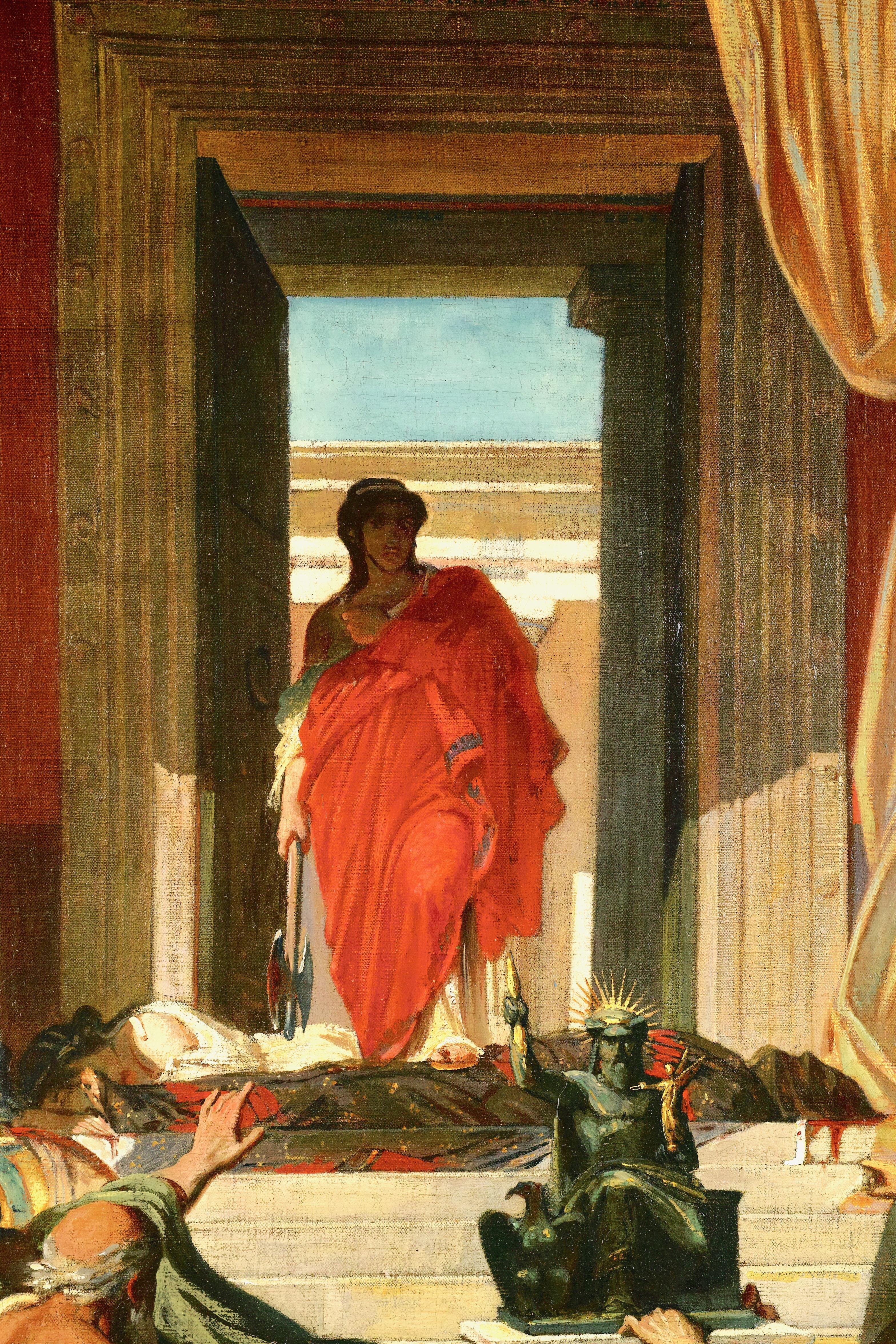 Scène de l’Agamemnon d’Eschyle (Scene from Aeschylus’s Agamemnon) - Painting by Louis Ernest Barrias