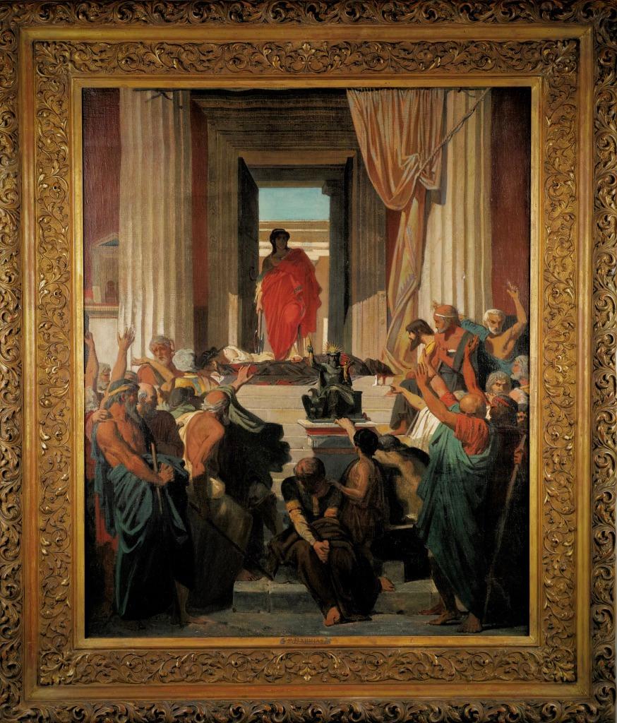 Louis Ernest Barrias Figurative Painting - Scène de l’Agamemnon d’Eschyle (Scene from Aeschylus’s Agamemnon)