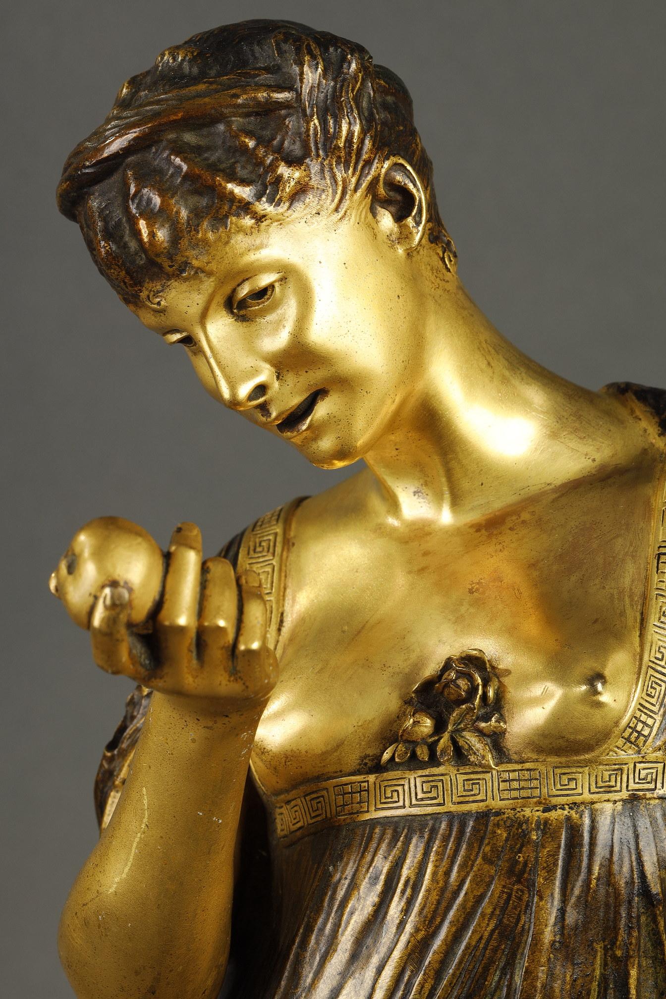 Bailarina de la manzana - Figurative Sculpture Oro de Jean-Léon Gérôme
