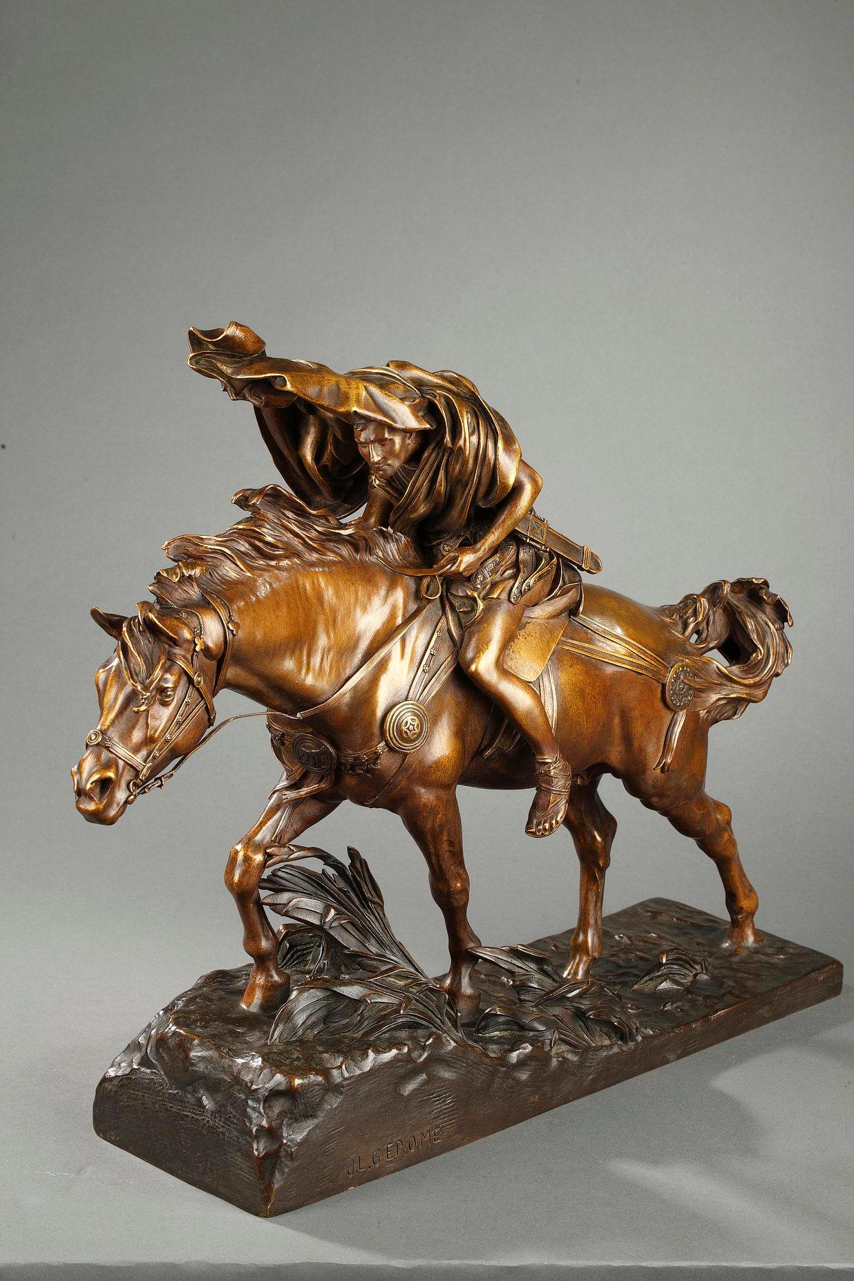 Jean-Léon Gérôme Figurative Sculpture - César franchissant le Rubicon