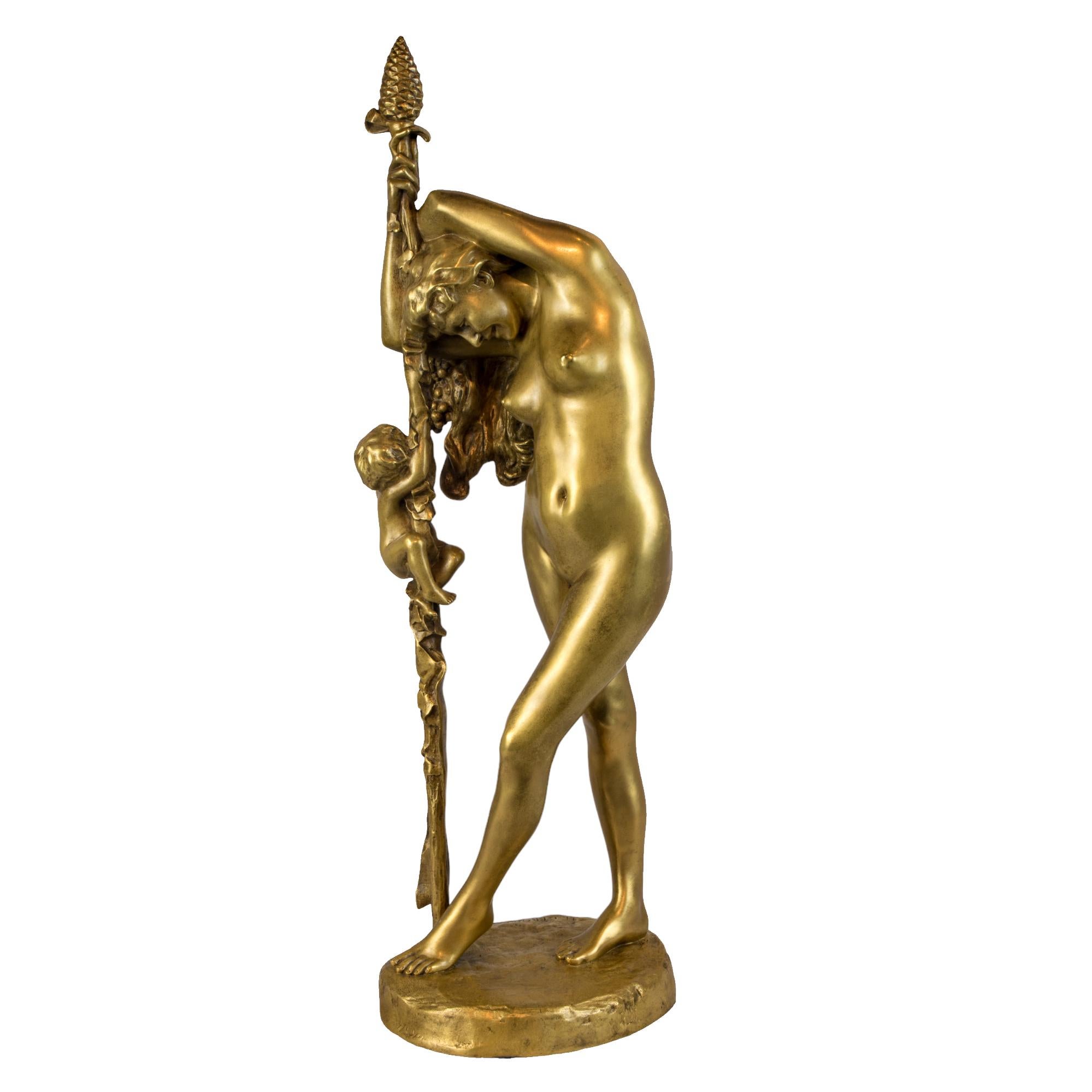 Jean-Léon Gérôme Figurative Sculpture - Fine 19th Century Gilt-Bronze Sculpture by JEAN-LEON GEROME