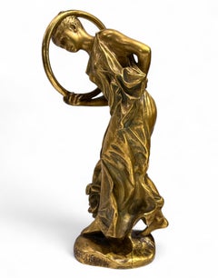 Jean-Léon Gérôme  La Danseuse au Cerceau - Gilt Bronze Statue of a Hoop Dancer