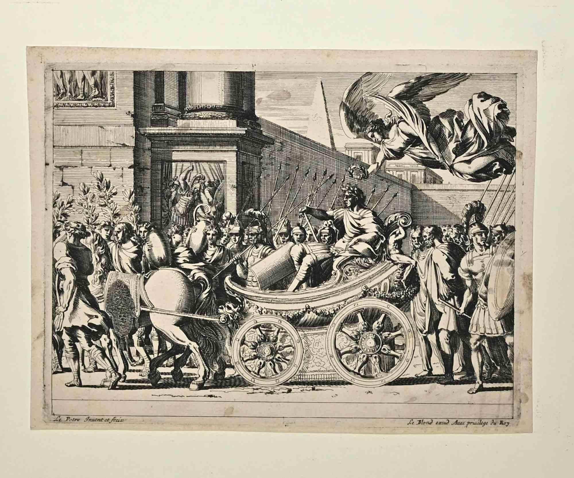Jules César victorieux est une eau-forte réalisée par Jean Lepautre (1618-1682).

L'œuvre décrit l'entrée à Rome de Jules César victorieux.

Au dos du papier, le tampon de CHRISTUS PROTECTOR MEUS.

Collection d'Arenberg (Bruxelles et
